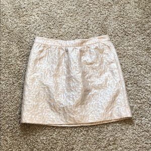 Rose gold/champagne and silver mini skirt